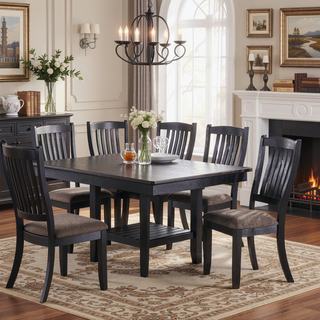 Sunvega Contemporary Dark Coffee Finish Rubberwood Counter Height Chairs with Upholstered Fabric Seat