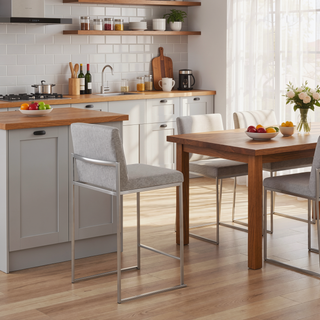 Sunvega Fuji High Back Counter Stool Set of 3 with Padded Seat and Backrest