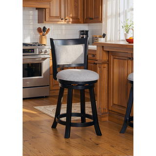 Sunvega Contemporary Swivel Pub Stools with Upholstered Seat and Footrest