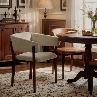 Sunvega Modern Dining Armchair with Sculptural Frame and Ergonomic Backrest