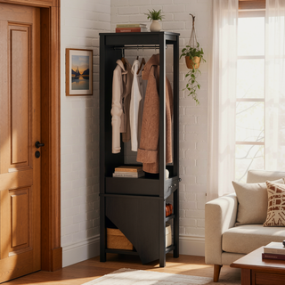 Sunvega Wimberly Wardrobe with Mirror for Chic Bedroom Storage and Organization