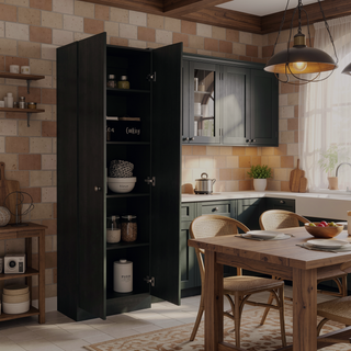 Sunvega Five Shelves Multistorage Pantry Cabinet with Double Door for Kitchen