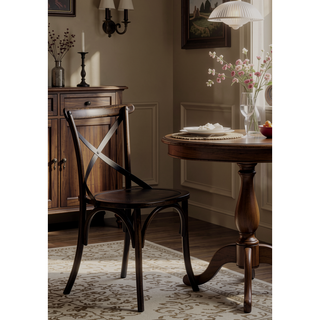 Sunvega Kaelyn Dark Oak Finish Rectangular Dining Table with Trestle Base