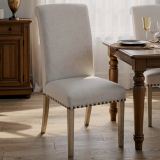 Sunvega Upholstered Parsons Dining Chair with Transitional Motif and Tapered Legs