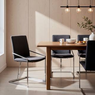 Sunvega Gray Velvet Upholstered Side Chair with Chrome Finish and Lozenge Back