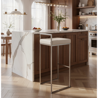 Sunvega Contemporary Stackable Barstool with Upholstered Padded Seat and Welded Frame