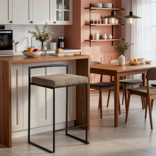 Sunvega Contemporary Stackable Counter Stool with Upholstered Padded Seat and Welded Frame