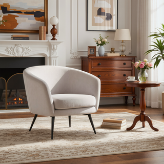 Sunvega Contemporary Glam Velvet Accent Chair with Gold Metal Accents