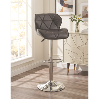 Sunvega Adjustable Height Swivel Barstool with Faux Leather Tufted Seat