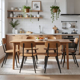 Sunvega Upholstered Dining Chairs with Soft Suede-Style Fabric and Metal Legs Set of 4