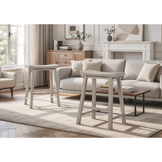 Sunvega Ergonomic Backless Counter Height Stool Set of 2 with Flared Legs