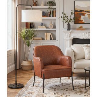 Sunvega Contemporary High Back Accent Chair with Cushioned Seat and Metal Legs