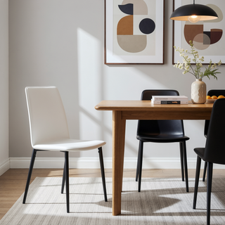 Sunvega Round MDF Dining Table for Kitchen with 42 Inch Spacious Tabletop