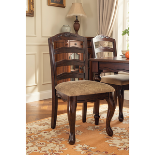 Sunvega Transitional Style Dining Chairs with Padded Seats and Ladder Back Design