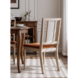 Sunvega Modern Natural Finish Dining Table with Double Pedestal Base