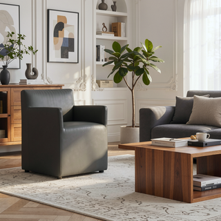 Sunvega Modern Dining Chair in Luxurious Faux Leather for Dining Room
