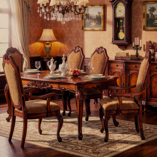 Sunvega Traditional Tan Fabric Arm Chairs with Wooden Queen Anne Legs (Set of 2)
