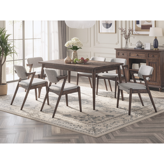 Sunvega Mid-Century Modern Dining Chairs Set of 2 with Plush Fabric Upholstered Cushion