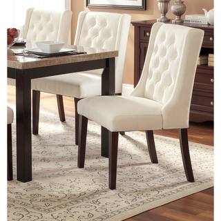 Sunvega Modern Wingback Dining Chairs with Ash Black Polyfiber Upholstery and Dark Espresso Frame