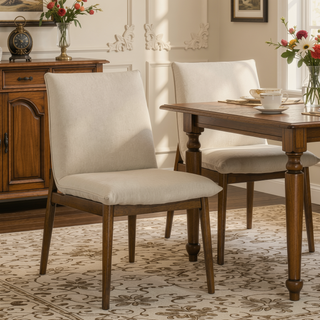 Sunvega Mid-Century Modern Velvet Dining Chair Set Of 2 With Solid Wood Legs