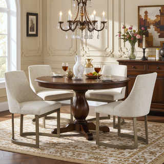 Sunvega Modern Grey Upholstered Parsons Dining Chair Set with Metal Frame