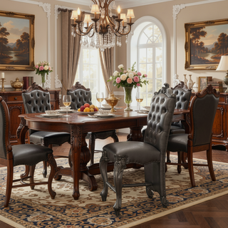 Sunvega Brown and Bone White Padded Counter Height Chair Set of 2