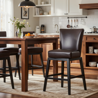 Sunvega Soft Upholstered Swivel Chair with Wooden Legs for Living Room