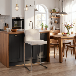 Sunvega Contemporary High Back Counter Stool Set with Padded Seat and Backrest