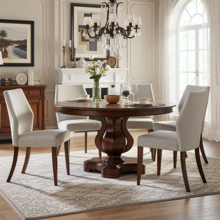 Sunvega Light Grey Polyester Blend Upholstered Fabric Dining Chair Set of 2