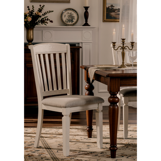 Sunvega Upholstered Seat and Slatted Back Side Chair Set of 2