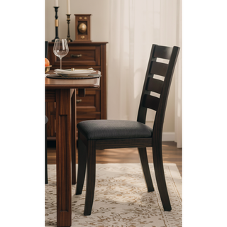 Sunvega Contemporary Dining Chairs Set of 2 with Light Gray Fabric Cushion Seats