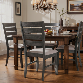 Sunvega Ladder Back Side Chairs with Padded Seat for Dining Set of 2