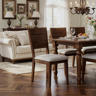Sunvega Upholstered Dining Chairs with Polyester Fabric and Sturdy Construction