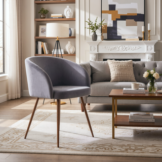 Sunvega Contemporary Velvet Upholstered Dining Chairs with Tapered Metal Legs Set of 2