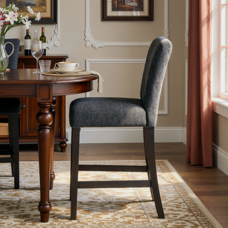 Sunvega Modern Upholstered Boucle Counter Stools with Padded Seat Set of 2