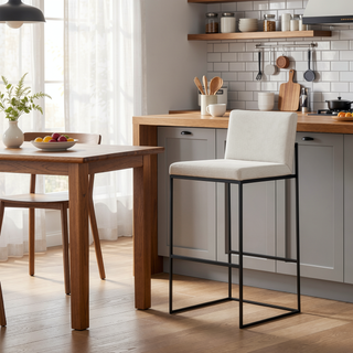 Sunvega Fuji High Back Barstool Set of 3 with Padded Seat and Backrest