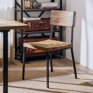 Sunvega Reclaimed Gray Wood Finish Dining Chairs with Silver Nail Head Detailing