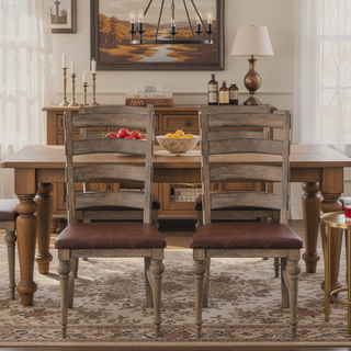 Sunvega Sandstone Buff Ladderback Dining Chairs in a Set of 2