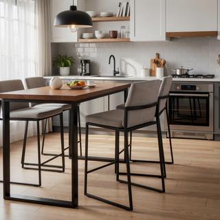 Sunvega Fuji High Back Counter Stool Set of 3 with Padded Seat and Backrest