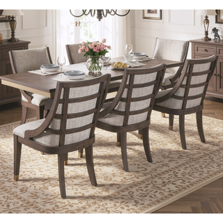 Sunvega Semi-Deconstructed Textured Fabric Upholstered Armchairs with Wood Frame
