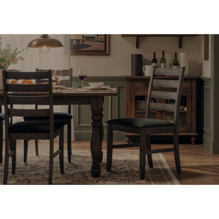 Sunvega Set of 2 Antique Grey Upholstered Transitional Dining Chairs for Kitchen