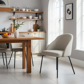 Sunvega Modern Upholstered Leatherette Dining Chair with Gold Steel Frame