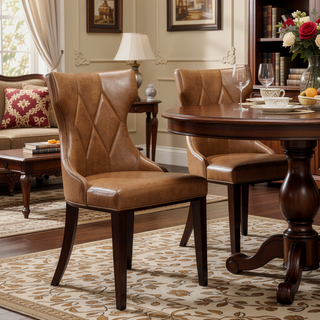 Sunvega Set of 2 Gray Traditional Dining Chairs with Luxurious Velvet Upholstery