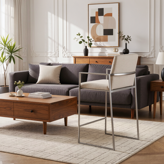 Sunvega Contemporary High Back Counter Stool Set with Padded Seat and Backrest