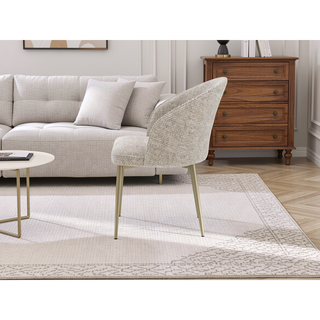 Sunvega Champagne Fabric Upholstered Side Chair Set of 2 for Dining Room