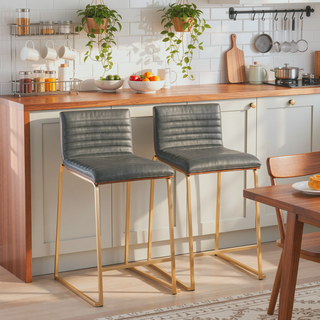 Sunvega Mason Mara Contemporary Fixed-Height Counter Stool with Tufted Upholstered Seat