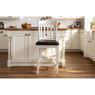 Sunvega White and Dark Cherry Finish Counter Height Table with 2 Drop Leaves