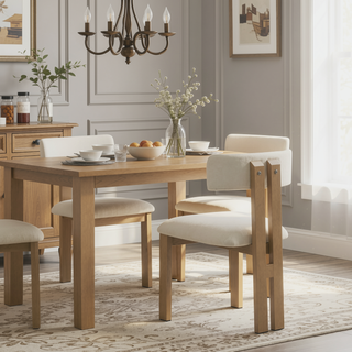 Sunvega Upholstered Armless Dining Chairs with Metal Legs and Polyester Blend Fabric
