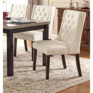 Sunvega Modern Wingback Dining Chairs with Ash Black Polyfiber Upholstery and Dark Espresso Frame