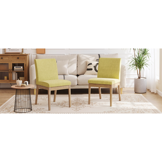 Sunvega Contemporary Upholstered Dining Chairs with Rubberwood Legs Set of 2